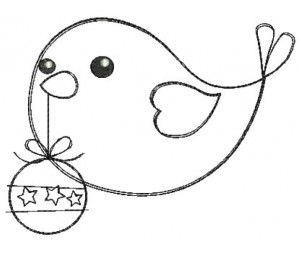 Stickdatei Wintervogel Kugel